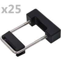 vidaXL U Connector with Plastic for Fence Post 60x40 mm 25 Sets