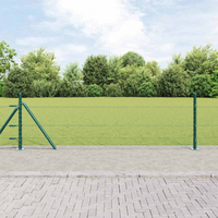 vidaXL Fence Post Green 50 x 0.5 m (25 mm mesh) Steel and PVC