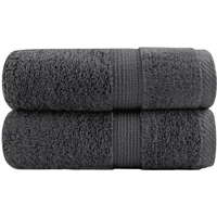 vidaXL Premium Guest Towels "SOLUND" 2 pcs Anthracite 30x50 cm 600 gsm
