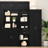 vidaXL Highboard Black Oak 50 x 42.5 x 225 cm Engineered Wood