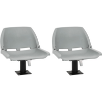 vidaXL 4 Piece Foldable Boat Seat Set No Pillow Grey 48x51x41 cm
