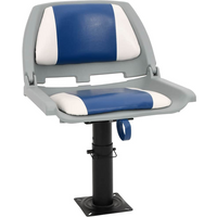 vidaXL 2 Piece Foldable Boat Seat Set Blue and White 48x51x41 cm