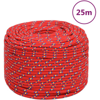 vidaXL Boat Rope Red 10 mm 25 m Polypropylene
