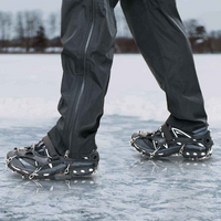 vidaXL Ice Cleats for Shoes Black L Stainless Steel