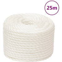vidaXL Work Rope White 12 mm 25 m Polypropylene