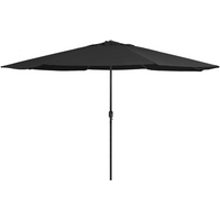 vidaXL Garden Parasol with Metal Pole 390 cm Black