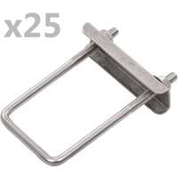 vidaXL U Connector for Fence Post 60x40 mm 25 Sets