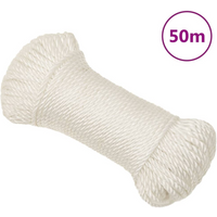 vidaXL Work Rope White 8 mm 50 m Polypropylene