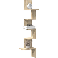 vidaXL Wall Corner Shelf Sonoma Oak 32x32x127,5 cm Engineered Wood