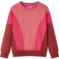 Kids' Sweatshirt Colour Block Pink and Henna 140