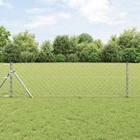 vidaXL Fence Post Silver 10 x 0.4 m (60 x 60 mm mesh) Steel