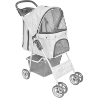 vidaXL Folding Pet Stroller Dog/Cat Travel Carrier Grey