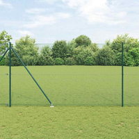 vidaXL Fence Post Green 10 x 1.6 m (16 x 16 mm mesh) Steel and PVC