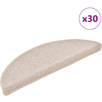 vidaXL Stair Mats 30 pcs 56x17x3 cm Taupe Half Round