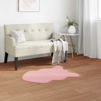 vidaXL Anti-Slip Faux Rabbit Fur Rug Olite Pink 50 x 80 cm Polyester
