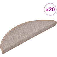 vidaXL Stair Mats 20 pcs 56x17x3 cm Light Brown Half Round