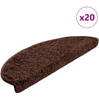 vidaXL Stair Mats 20 pcs 65x21x4 cm Brown Half Round Large