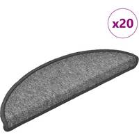 vidaXL Stair Mats 20 pcs 56x17x3 cm Dark Grey Half Round