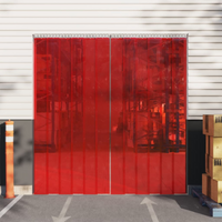 vidaXL Door Curtain Red 300 mmx2.6 mm 10 m PVC