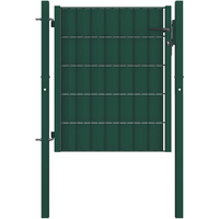 vidaXL Fence Gate PVC and Steel 100x100 cm Green