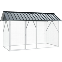 vidaXL Bird Cage Anthracite 227 x 112 x 141 cm Galvanised Steel