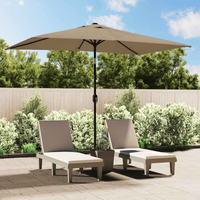 vidaXL Garden Parasol with Metal Pole 300x200 cm Taupe
