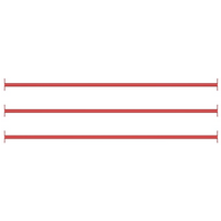 vidaXL Turning Bars 3 pcs 125 cm Steel Red