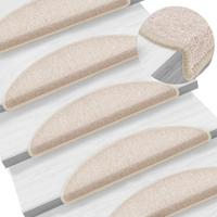 vidaXL Stair Mats 10 pcs 56x17x3 cm Taupe Half Round