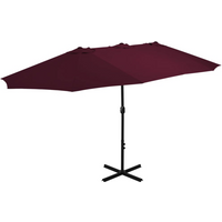 vidaXL Garden Parasol with Aluminium Pole 460x270 cm Bordeaux Red