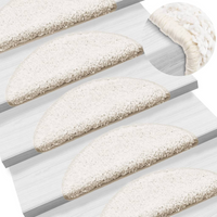 vidaXL Stair Mats 10 pcs 56x17x3 cm White Half Round