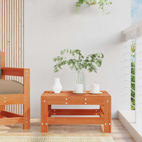 vidaXL Garden Footrest Solid Pine Wood Wax Brown 57.5 x 57.5 x 30 cm