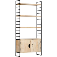 vidaXL 4-Tier Bookcase 80x30x180 cm Solid Mango Wood