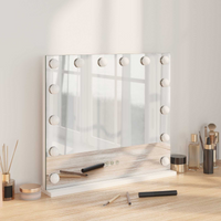 vidaXL LED Vanity Mirror White 50 x 10 x 44 cm Glass and Steel
