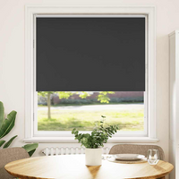 vidaXL Roller Blind Blackout Black 115x175 cm Fabric Width 110.7 cm Polyester