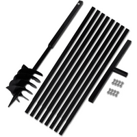 Ground Drill with Handle 180 mm with Extension Tube 9 m Steel