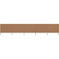 vidaXL 5-panel Wind Screen Fabric 600x120 cm Taupe