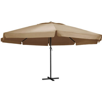 vidaXL Garden Parasol with Aluminium Pole 600 cm Taupe