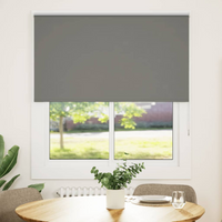 vidaXL Roller Blind Blackout Grey 135x150 cm Fabric Width 131.6 cm Polyester