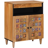 vidaXL Sideboard with Door Natural 60 x 33.5 x 75 cm Solid Mango Wood