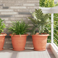 vidaXL Plant Pots 6 pcs Brick Red Ø 39 x 32 cm Plastic