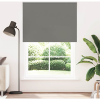 vidaXL Roller Blind Blackout Grey 160x230 cm Fabric Width 156.6 cm Polyester