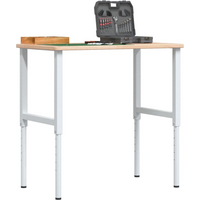 vidaXL Workbench 100x60x(71.5-98) cm Solid Wood Oak Rectangular