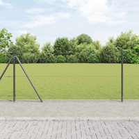vidaXL Fence Post Grey 10 x 0.8 m (36 mm mesh) Steel and PVC
