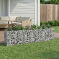 vidaXL Gabion Raised Bed 2 pcs Silver 330 x 50 x 80 cm