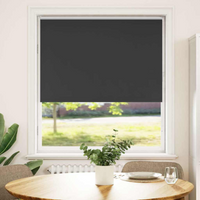 vidaXL Roller Blind Blackout Black 110x130 cm Fabric Width 105.7 cm Polyester