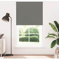 vidaXL Roller Blind Blackout Grey 145x230 cm Fabric Width 141.6 cm Polyester