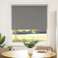 vidaXL Roller Blind Blackout Grey 115x150 cm Fabric Width 110.7 cm Polyester
