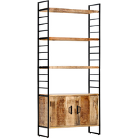 vidaXL 4-Tier Bookcase 80x30x180 cm Rough Mango Wood
