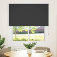 vidaXL Roller Blind Blackout Black 130x175 cm Fabric Width 126.6 cm Polyester