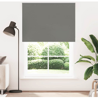 vidaXL Roller Blind Blackout Grey 165x230 cm Fabric Width 161.6 cm Polyester